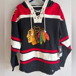 NWT Chicago Blackhawks ‘47 Brand Superior Lacer Hoodie - Men’s Small 🔥